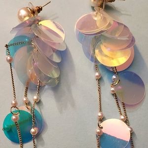 Iridescent sequin earrings